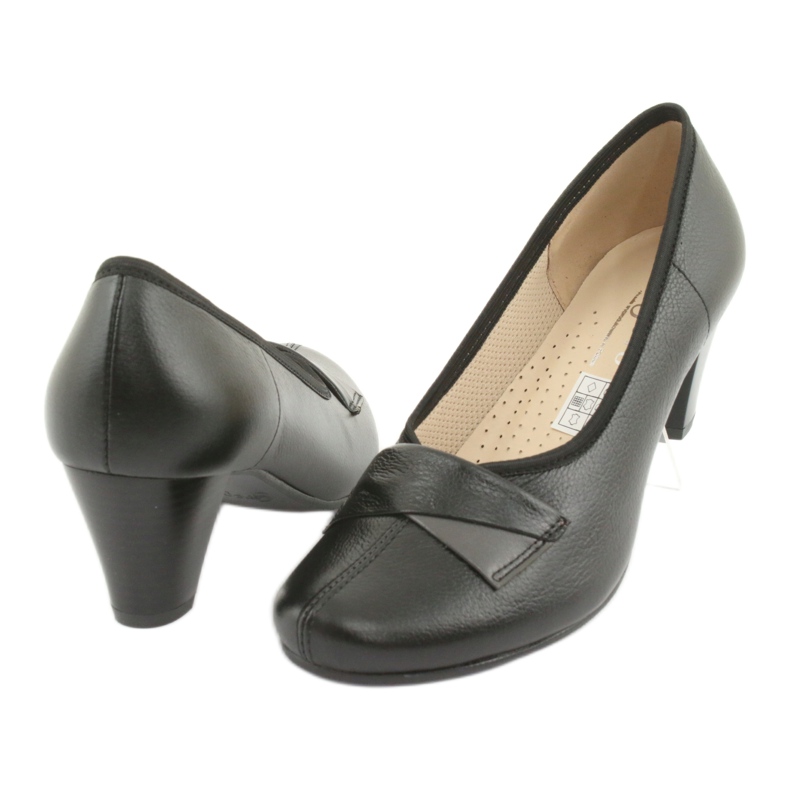 Bombas de couro feminino de Gregors 570 preto 4