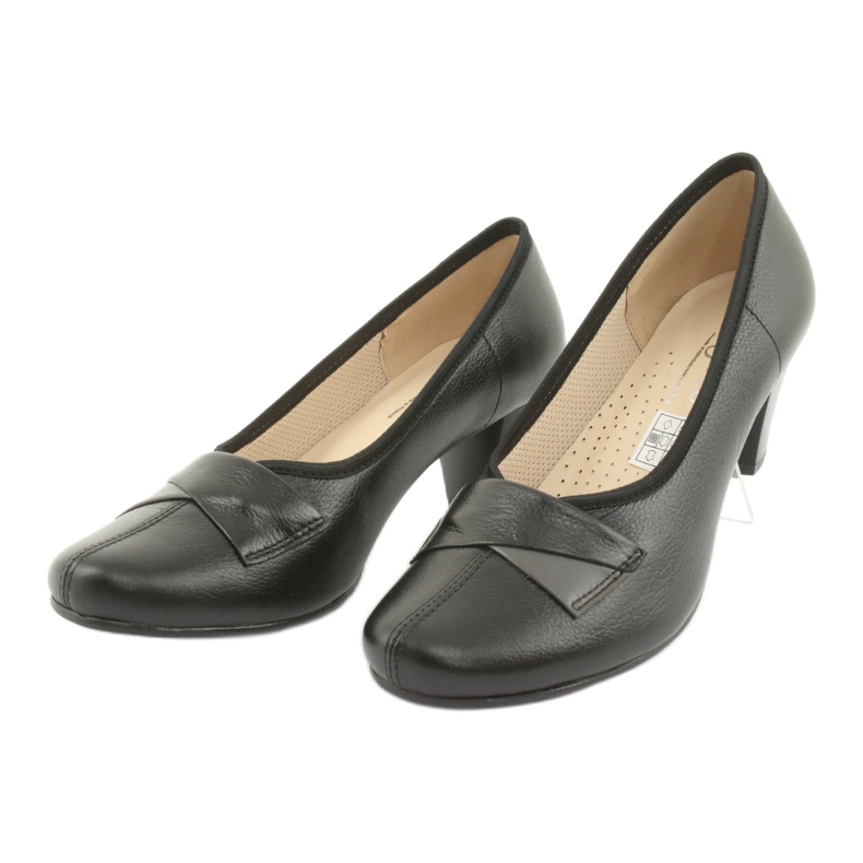 Bombas de couro feminino de Gregors 570 preto 3