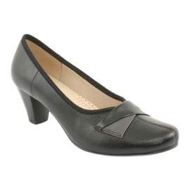 Bombas de couro feminino de Gregors 570 preto 1
