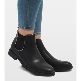 Botas pretas isoladas com elástico 1003-PA preto 2