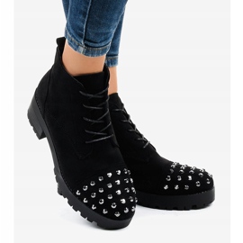 Botas pretas de amarrar no tornozelo com tachas 2017-10 preto 1 Botas pretas de amarrar no tornozelo com tachas 2017-10 preto 1