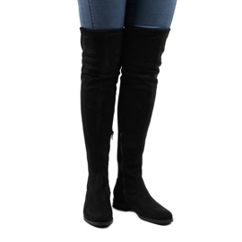 Botas de camurça femininas 8926 preto 2