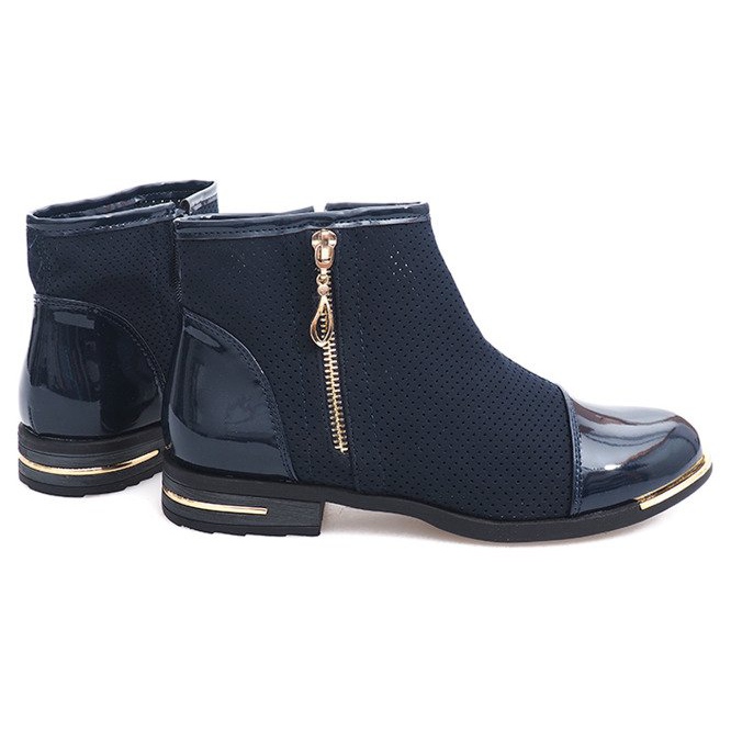 Botas elegantes a céu aberto B8107 azul marinho 1