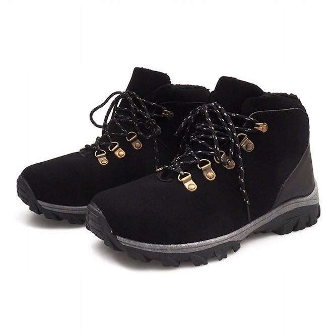 Botas de neve quentes 83B pretas preto 1 Botas de neve quentes 83B pretas preto 1