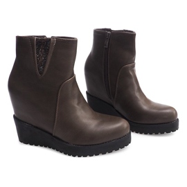 Cunhas 8E8505 Botas de cunha Khaki multicolorido 1