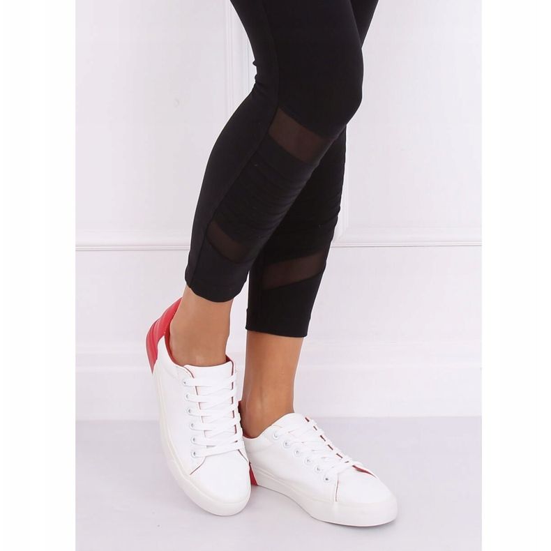 Tênis feminino branco e vermelho A88-29 W-RED 1