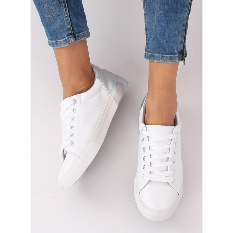 Tênis feminino branco e prata A88-29 W-SILVER cinza 2