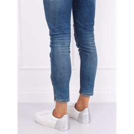 Tênis feminino branco e prata A88-29 W-SILVER cinza 1