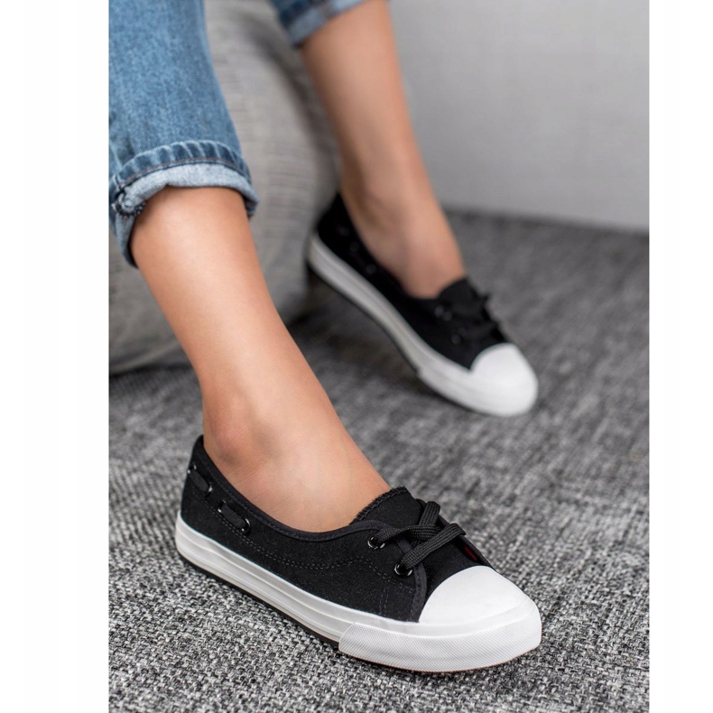 J. Star Tênis elegantes e baixos preto 1