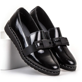 Filippo Sapatos de couro slip-on preto 1