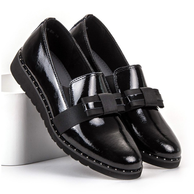 Filippo Sapatos de couro slip-on preto 1