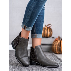 Filippo Botas elegantes com zíper cinza 2