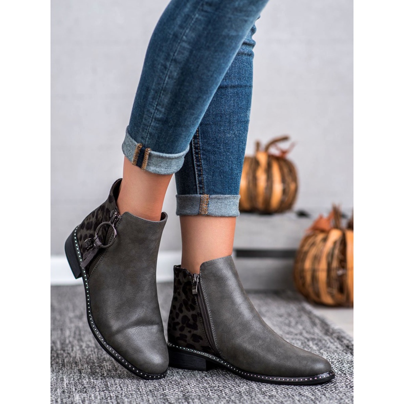 Filippo Botas elegantes com zíper cinza 2