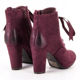 Vinceza Botas de camurça cor de vinho vermelho 2
