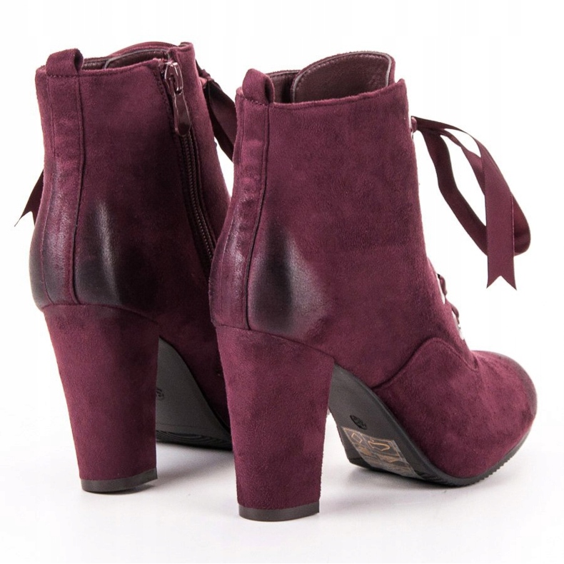 Vinceza Botas de camurça cor de vinho vermelho 2