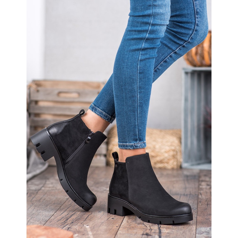 Botas confortáveis ​​de salto alto VINCEZA preto 2