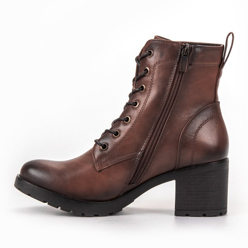 Botas de renda marrom da VINCEZA 2