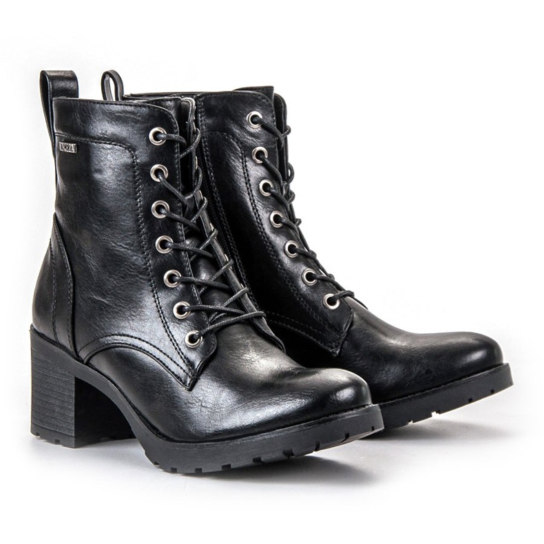 Botas pretas de amarrar VINCEZA preto 2