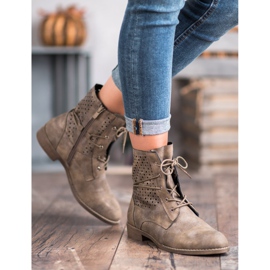 Groto Gogo Botas amarradas na moda verde 1