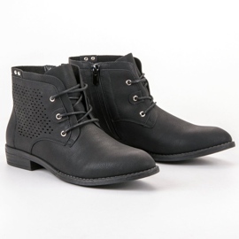 Groto Gogo Botas pretas com orifícios preto 1