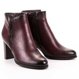 W. Potocki Botas de salto alto cor de vinho vermelho 1