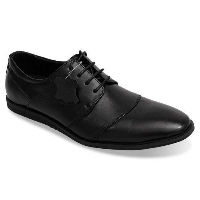 Sapatos de couro com atacadores LJ41 pretos 1 Sapatos de couro com atacadores LJ41 pretos 1