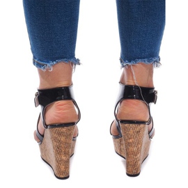 Sandálias de cunha S260 pretas preto 1