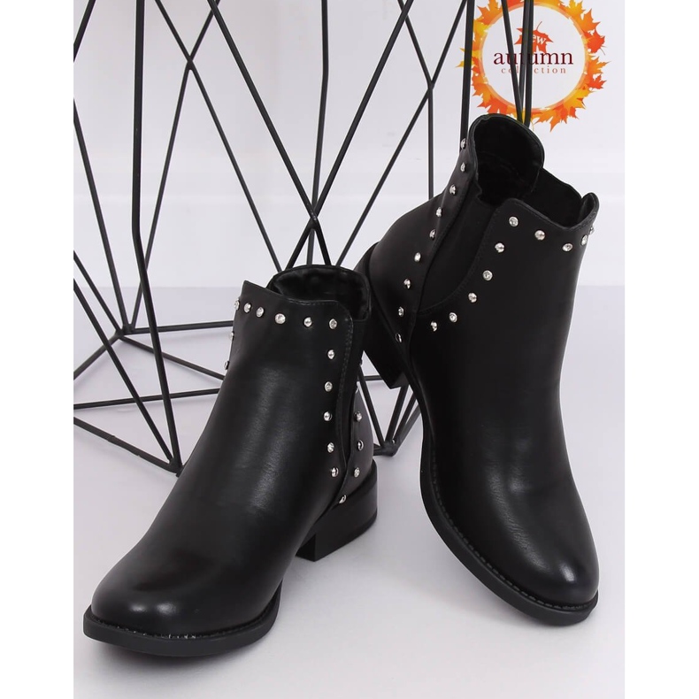 Botas pretas Chelsea com tachas pretas HQ927 Preto 1