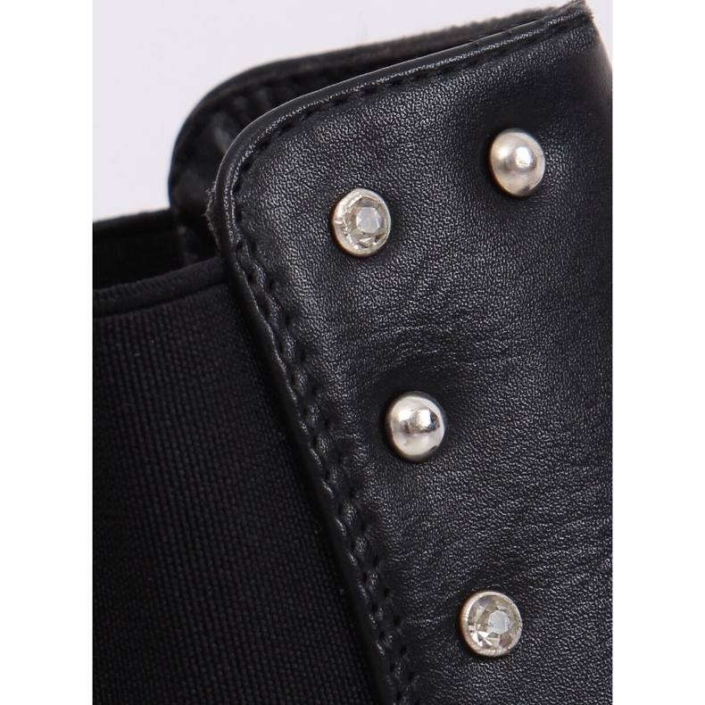Botas pretas Chelsea com tachas pretas HQ927 Preto 2