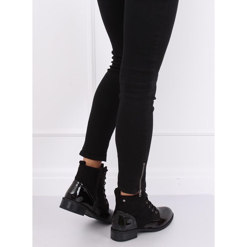 Botas pretas com cordões B0-227 pretas preto 1 Botas pretas com cordões B0-227 pretas preto 1
