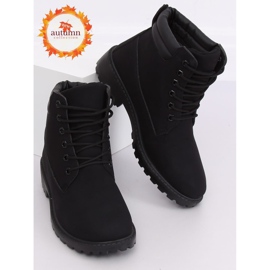 Botas femininas negras de madeira W-3033 Preto 1