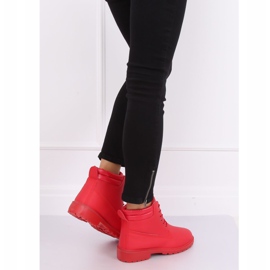 Botas vermelhas femininas de madeira W-3033 Vermelho 2