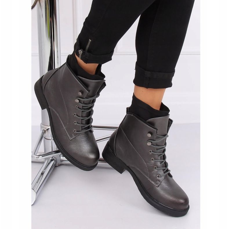 Botas de estanho grafite 100-901B0-1 para mulheres preto 2