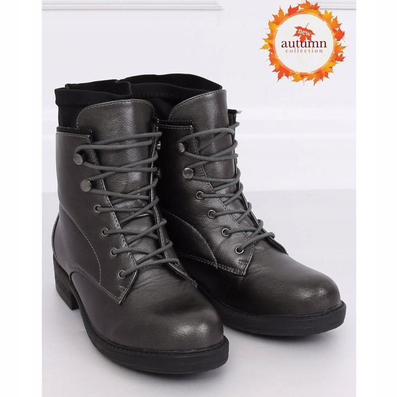 Botas de estanho grafite 100-901B0-1 para mulheres preto 1