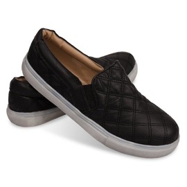 Tênis acolchoado deslizante em 9033 preto slip-on 1