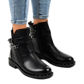 Botas pretas isoladas com corrente G-162-1 preto 1