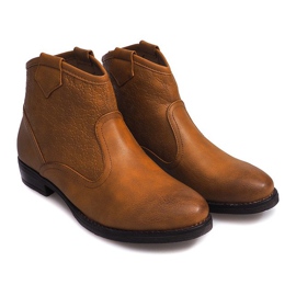 Botas de caubói calçados baixos 248PA Camel castanho 1