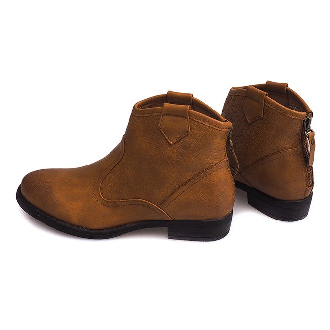Botas de caubói calçados baixos 248PA Camel castanho 2