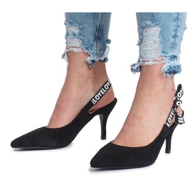 Sandálias pretas de salto alto da Love Paris preto 1