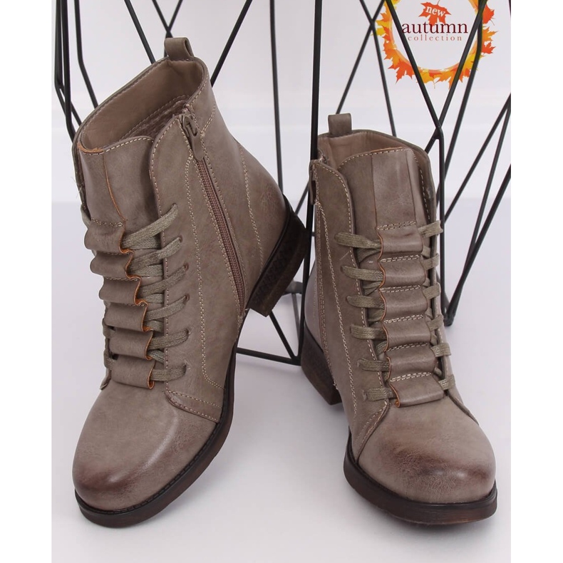 Botas de amarrar bege F2801 Khaki 1 Botas de amarrar bege F2801 Khaki 1