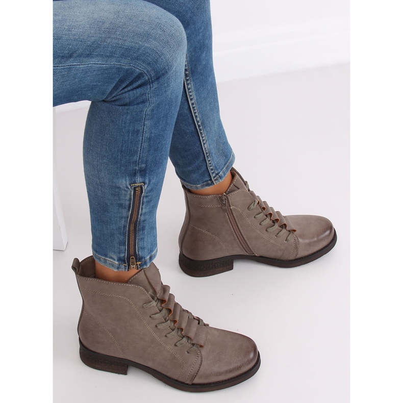 Botas de amarrar bege F2801 Khaki 2 Botas de amarrar bege F2801 Khaki 2