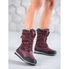 Mckeylor Botas de neve cor de vinho elegantes vermelho 1
