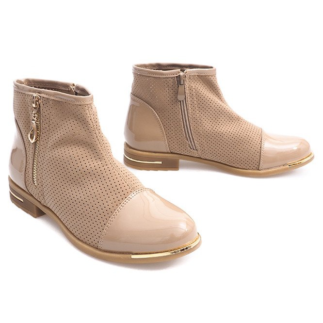 Botas elegantes Openwork B8107 Bege 1 Botas elegantes Openwork B8107 Bege 1