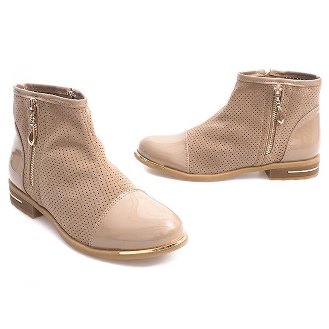 Botas elegantes Openwork B8107 Bege 2 Botas elegantes Openwork B8107 Bege 2