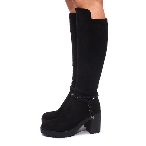 Botas de camurça em poste ES8516 Preto 1