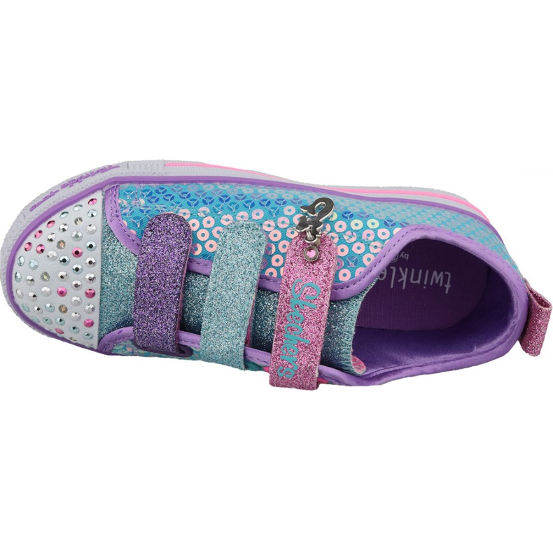 Sapatos azuis Skechers Twinkle Lite Jr 20062L-TQMT azul multicolorido 2