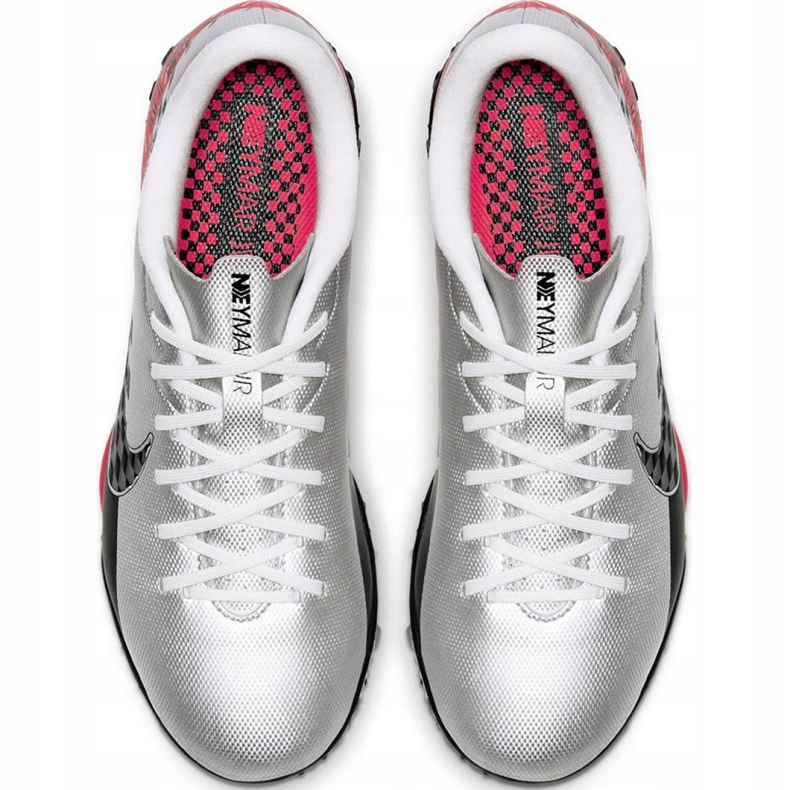 Chuteira Nike Mercurial Vapor 13 Academy Neymar Tf Jr AT8144-006 cinza branco 1
