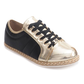 Tênis de linho Alpercatas Q52 Pretos amarelo 1