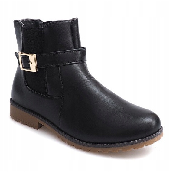 Botas Com Borracha E Fivela Pêlo E598 Preto verde 2 Botas Com Borracha E Fivela Pêlo E598 Preto verde 2