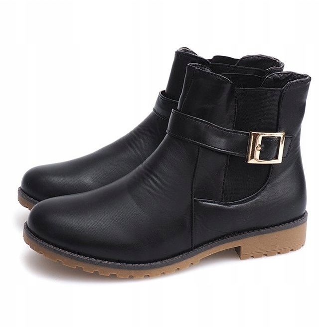 Botas Com Borracha E Fivela Pêlo E598 Preto verde 1 Botas Com Borracha E Fivela Pêlo E598 Preto verde 1